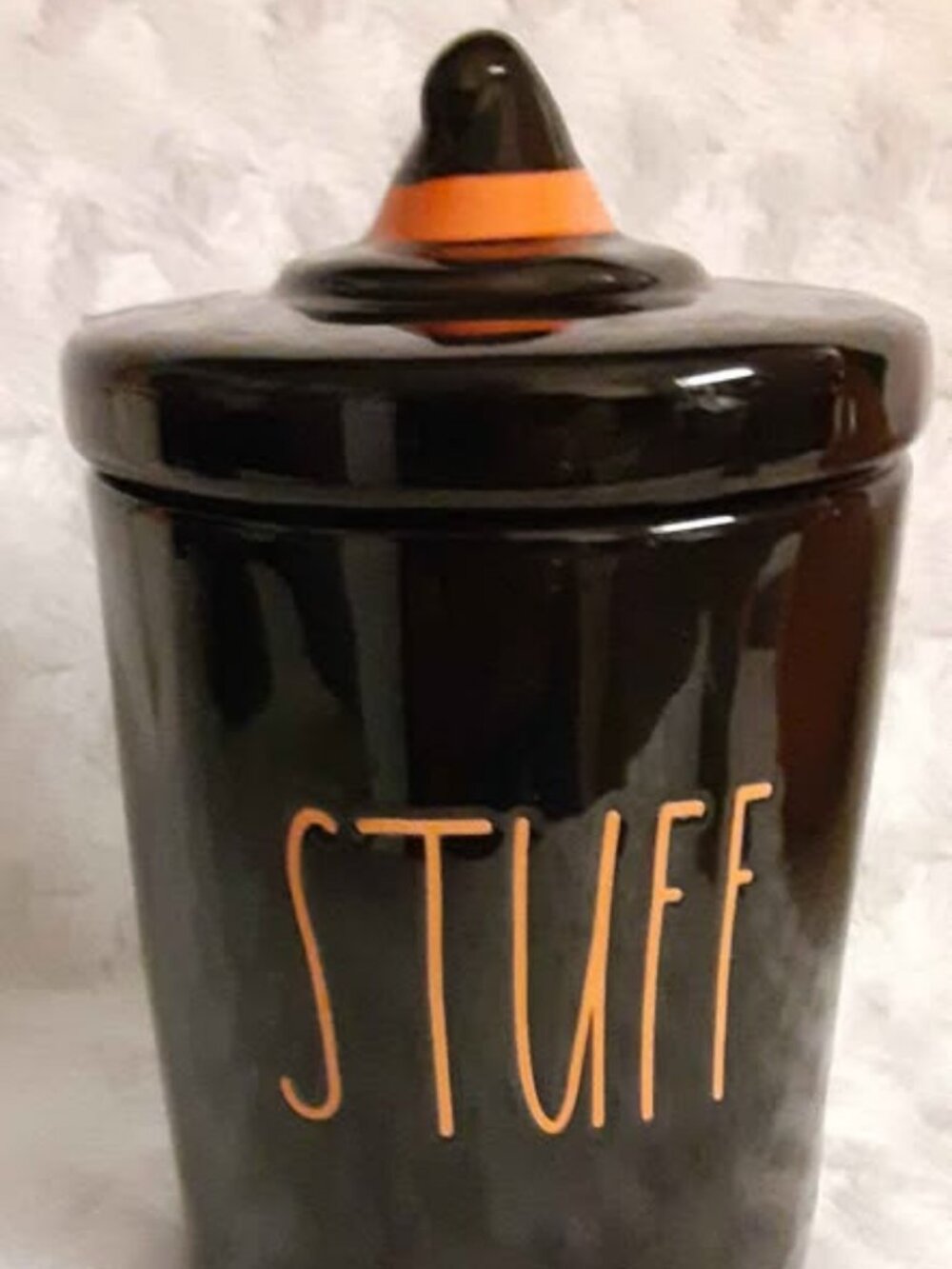 Rae Dunn Halloween "Stuff" Canister w/ Witch Hat Lid